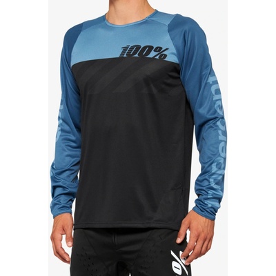 100% R-CORE pánsky s dlhým rukávom black slate blue
