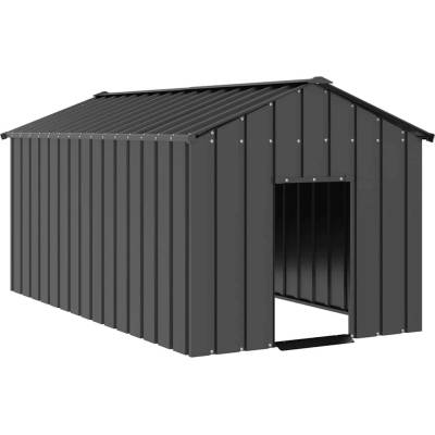 vidaXL Psí bouda se střechou antracitová 114 x 202 x 101 cm pozinkovaná ocel 9799.4100921