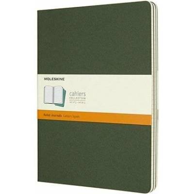 Moleskine Sešity Cahier B5 linkovaný 3 ks tmavě zelené