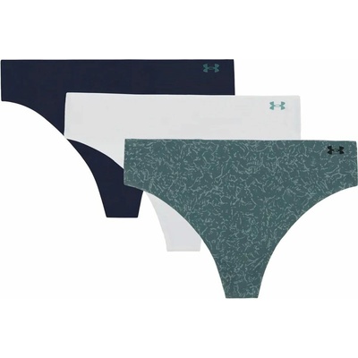 UNDER ARMOUR UA Pure Stretch NS THONG 3pk GRN WHT BLU