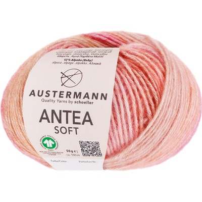 Austermann ANTEA SOFT - 70% bavlna, 18% merino vlna, 12% alpaka - Ručně pletací příze Barva: 001 - Dahlie
