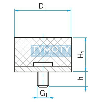 Silentblok typ 4 - 200x100 M20x50