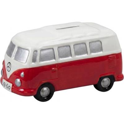 Clayre & Eef Červená keramická pokladnička autobus