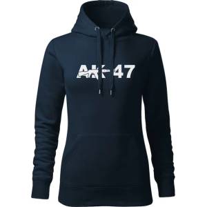 DRAGOWA дамски суитшърт с качулка, ak47, тъмносин, 320г/м2 (5952)