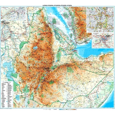 Gizi Map Etiopie - nástěnná mapa 98 x 88 cm Varianta: bez rámu v tubusu, Provedení: laminovaná mapa v lištách