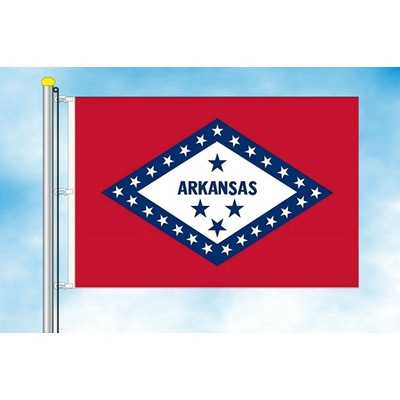 LIBEA, s.r.o. Arkansas vlajka Rozměr: 30×45 cm, Uchycení: Karabiny na stožár