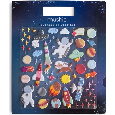 Mushie opakovateľne použiteľné nálepky space