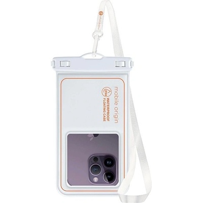 Mobile Origin Waterproof Floating Case 6.8" White / Orange DBXL-WHT-ORG01