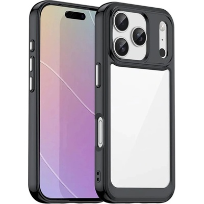 Gigapack iPhone 17 Pro GIGAPACK Силиконов капак за телефон, удароустойчив, прозрачен заден капак, черен GP-173619 (GP-173619)
