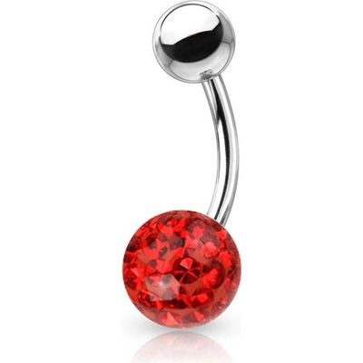 Šperky4U piercing do pupíku s kamínky Crystals From Swarovski kulička BS1003R-10