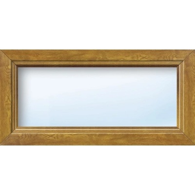 ARON Plastové okno fixné zasklenie Basic biele/zlatý dub 900x700 mm (neotvárateľné)