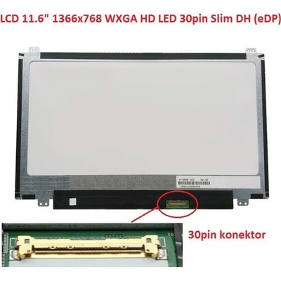 LCD 11.6" 1366x768 WXGA HD LED 30pin Slim DH (eDP) matný povrch