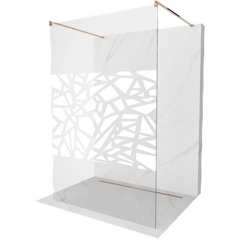 Mexen Kioto свободностояща душ стена 100 x 200 см, бял модел 8 мм, розово злато - 800-100-002-60-85 (800-100-002-60-85)