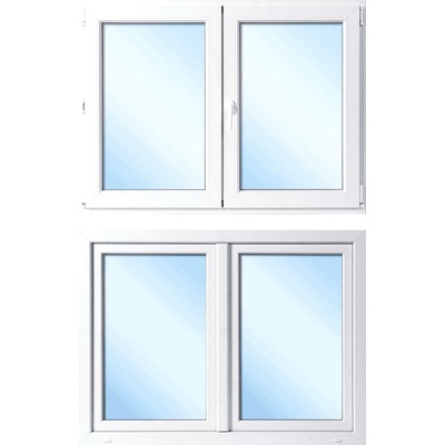 OknaDvereNaMiru.cz Dvoukřídlé plastové okno Otevíravé + Otevíravé i sklopné, bílá / bílá, 150x120 cm