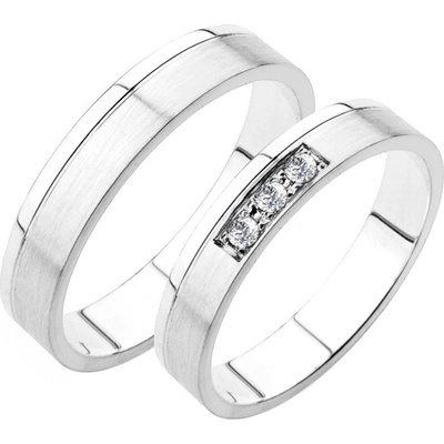 Snubní prsteny bílé zlato SP-227