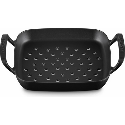 Le Creuset 20271300000005 Grilovacia doska BBQ Outdoor štvorcová dierovaná 30 cm čierna matná