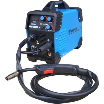 Sherman MIG 180FL + Hořák + kabely + kukla + redukční ventil + vozík + drát + sprej + lahev CO2 PLNÁ
