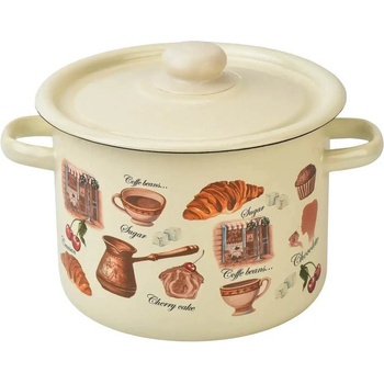 idilia 22 см (4, 5 л. ) емайлирана тенджера с метален капак IDILIA разцветка Cafe de Cherie