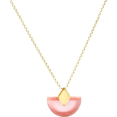 SAVICKI Колие savicki: позлатено сребро, розово котешко око