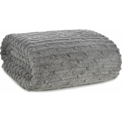 Eurofirany Hebká deka LISA ová antracit Mikroplyš 200x220