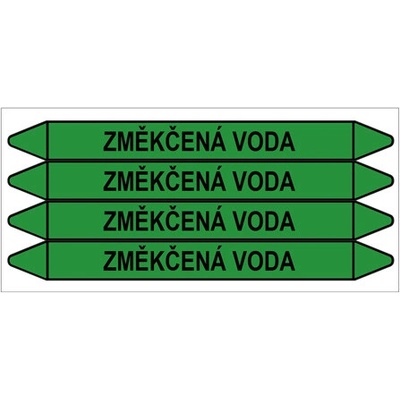Značení potrubí, změkčená voda,4 ks, 250 × 26 mm PZ 008709
