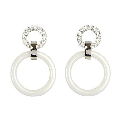 Infinitysilver stříbrné náušnice s keramickým kroužkem ECSV-004 white