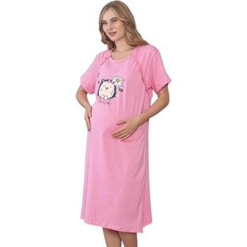 Макси нощница за кърмачки в бонбонено розово с таралежче