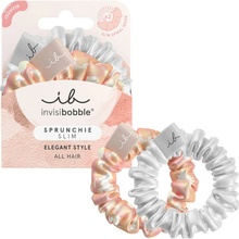Ozdobné špirálové gumičky Invisibobble Sprunchie Slim Bella Chrome - 2 ks