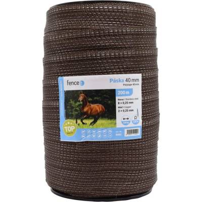 VNT electronics s.r.o. Páska pro elektrický ohradník, šířka 40 mm, hnědá, délka 200 m