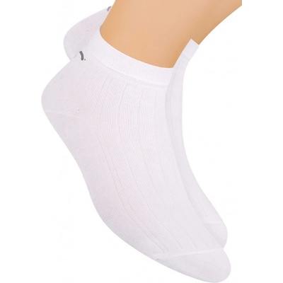 Steven Chlapecké kotníkové ponožky sportovní jednobarevné 054/101 bílá