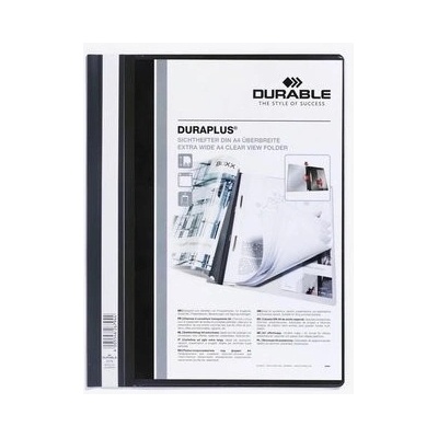 Rýchloviazač, A4, široký, priehľadné vrecko, DURABLE "DURAPLUS®", čierna