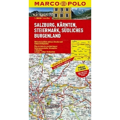 Marco Polo Karte Salzburg Kärnten Steiermark Südliches Burgenland. Salzburg Carinthia Styria Southern Burgenland. Salzbourg Carinthie Styrie