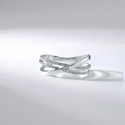 Lillian Vassago Prsten s diamanty bílé zlato LLV59 DR167W