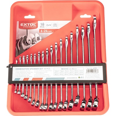 Extol Premium Kľúče očkoploché 18ks 6351