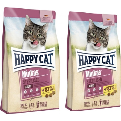 Happy Cat Minkas Sterilised drůbež 2 x 10 kg