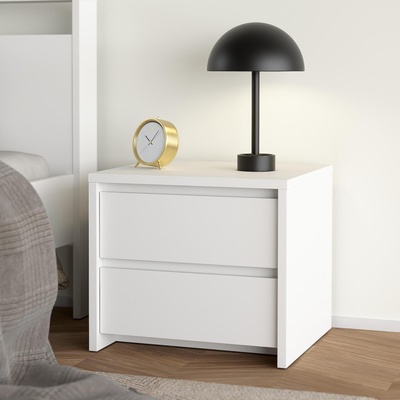 Нощен шкаф Next с 2 чекмеджета Бял