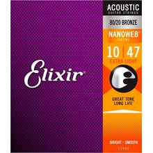 Elixir 010-047 Nanoweb Bronze Extra Light 11002