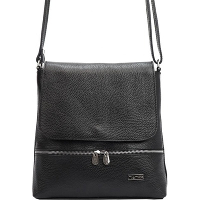 MiaMore kožená dámská crossbody kabelka černá
