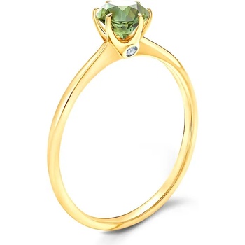 Image 1 of SAVICKI Годежен пръстен The Journey: злато, зелен сапфир