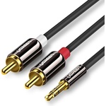 UGREEN Качествен аудио кабел 2xRCA (мъжко) към 3.5mm (мъжко) - Ugreen AV116 2xRCA Male to 3.5mm Male Audio Cable (100 см) (10749)