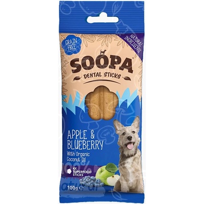 Soopa Tyčinky Jablko a Čučoriedky dentálne maškrty 100 g