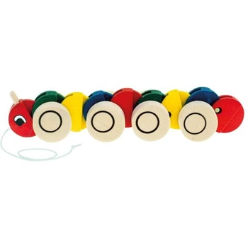 Bino Бино Дървена гъсеница на колела