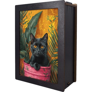 WoodMix Puzzles Дървен пъзел WoodMix, Котки, 240 части - Черна котка (WM-C-0008)