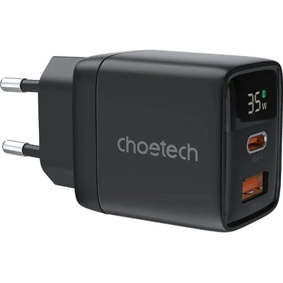Choetech Адаптер Choetech PD6052, GAN3, USB-A + USB-C, PD35W, черен (KXG0079505)