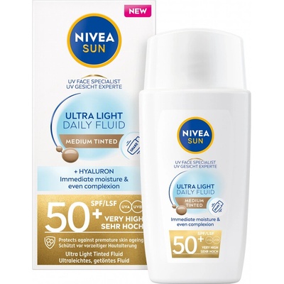 Nivea sun Ultra Light ľahký tónovací fluid SPF 50+ Medium 40 ml