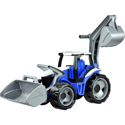 Lena Traktor se lžící a bagrem modro šedá