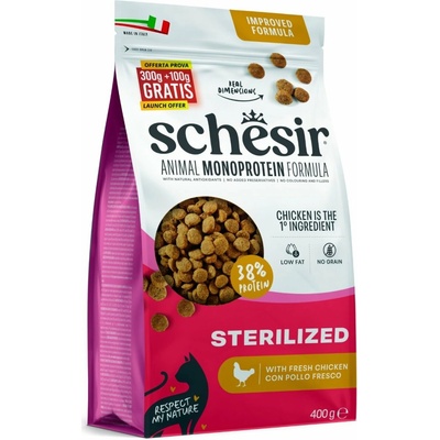 Schesir Cat Sterilized Animal Monoprotein Formula kuracie mäso 0,4 kg