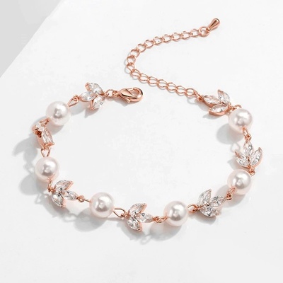 Éternelle s perlou a krystaly Yvonne Gold NR-FSBP2223-1 Zlatá