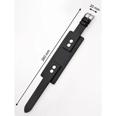Perigaum Replacement Strap for P-0701 u. P-0702 20 x 260 mm Black Silver Clasp (Replacement Strap for P-0701 u. P-0702 20 x 260 mm Black Silver Clasp)