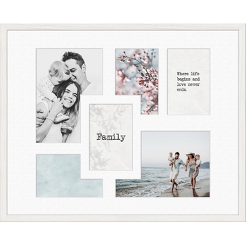 STYLER Рамка за 6 снимки Kyoto с бяло паспарту 40 x 50 см бяла (RA-15127)